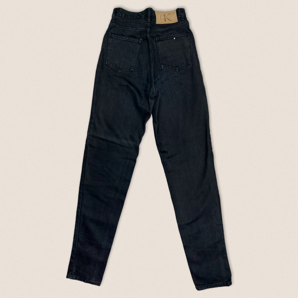 Vintage Calvin Klein Black Mom jeans 23” 24”High waisted rise slim fit tapered - Picture 2 of 12